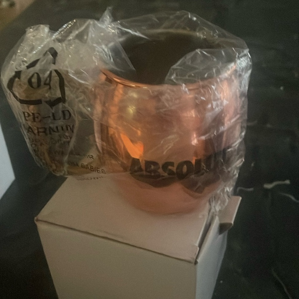 2 absolut Moscow mule cooper cups